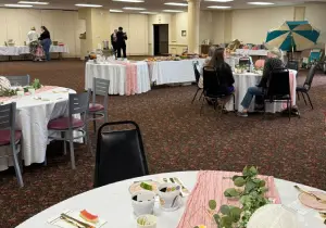 Convention center event setup with guests at Presque Isle Hotel