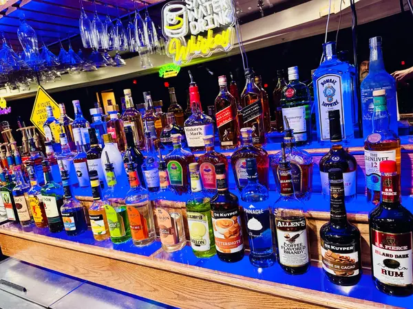 TimeOut bar extensive spirits and liquor selection display