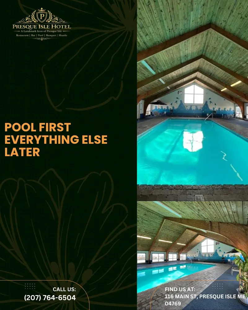 Indoor heated pool at Presque Isle Hotel