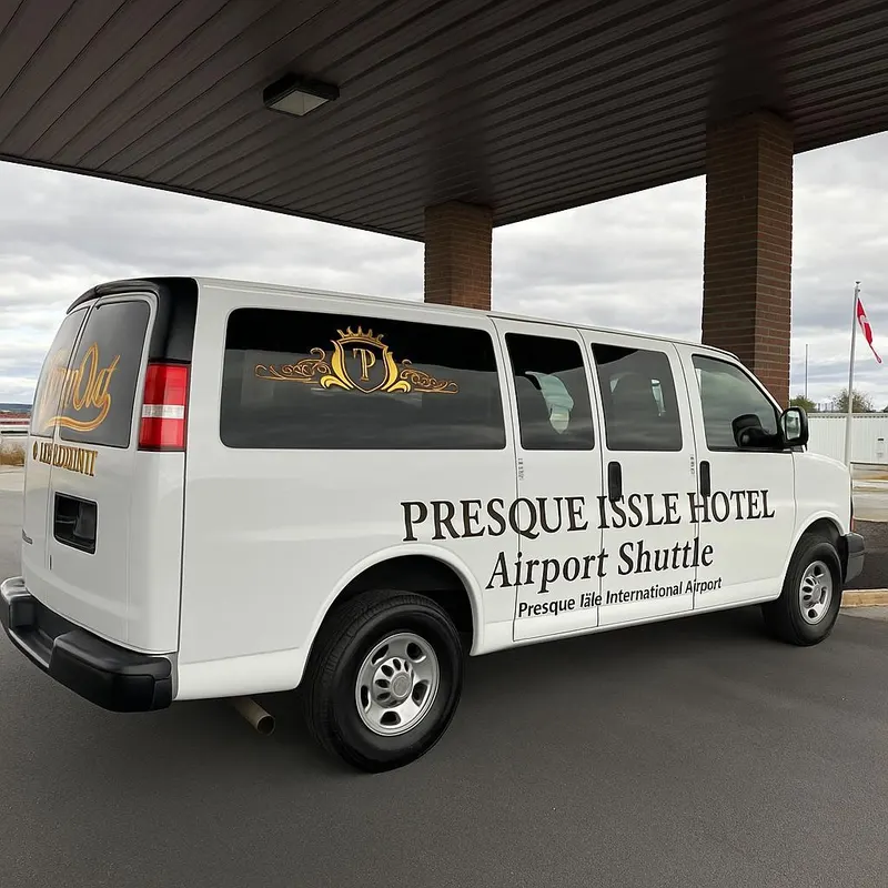 Presque Isle Hotel airport shuttle van