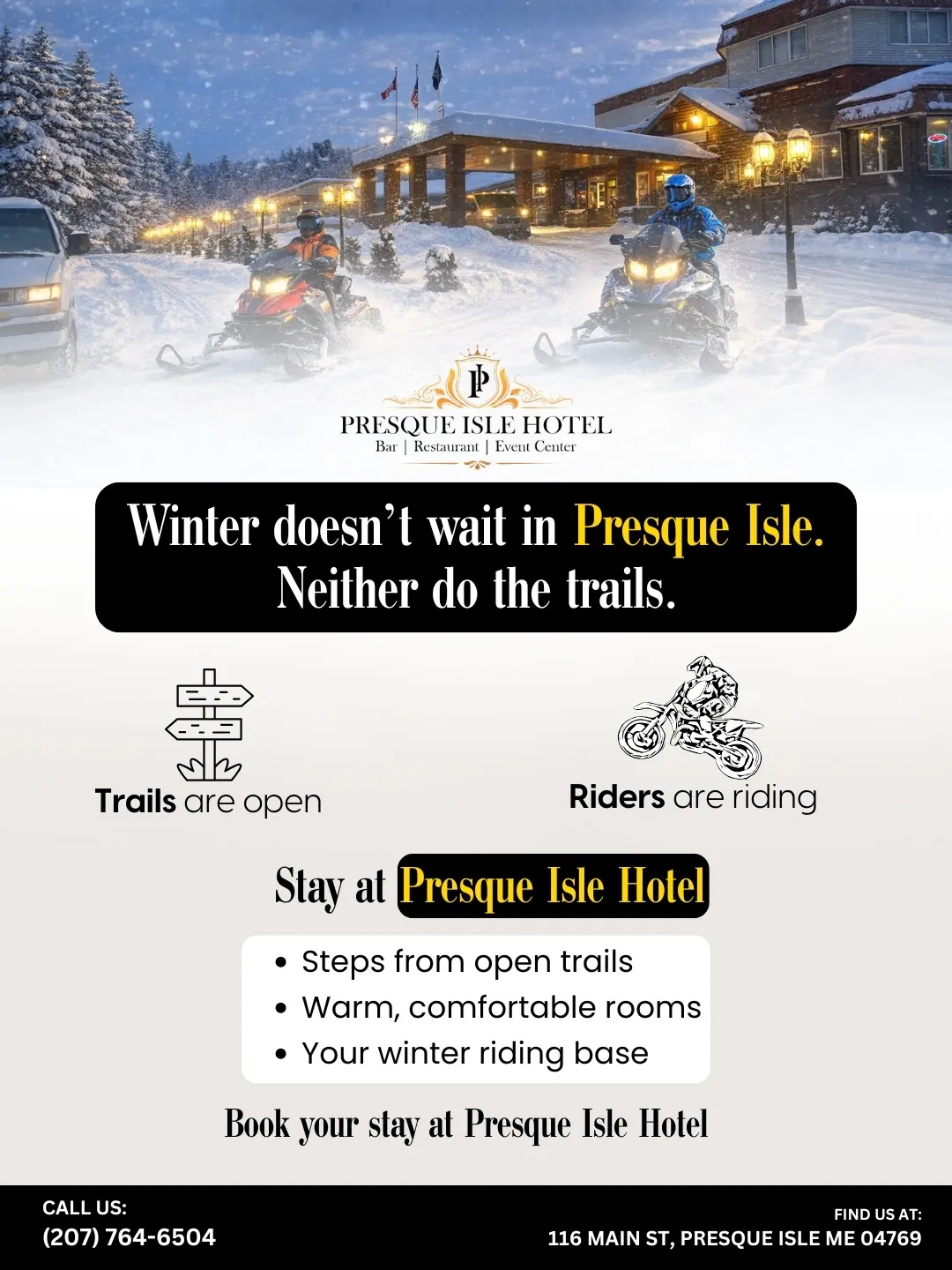 Stay, Ride, Repeat: Snowmobiling Adventures with Presque Isle Hotel